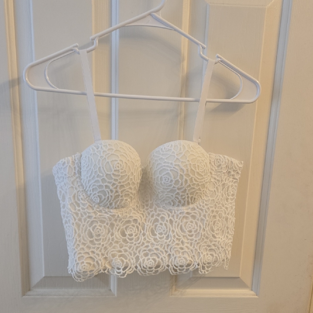 White Lace Bustier Top Sz S